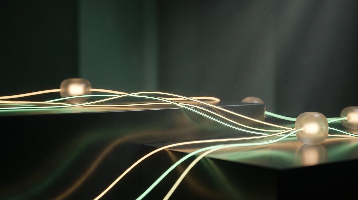 Abstract visualization of an automated AI workflow