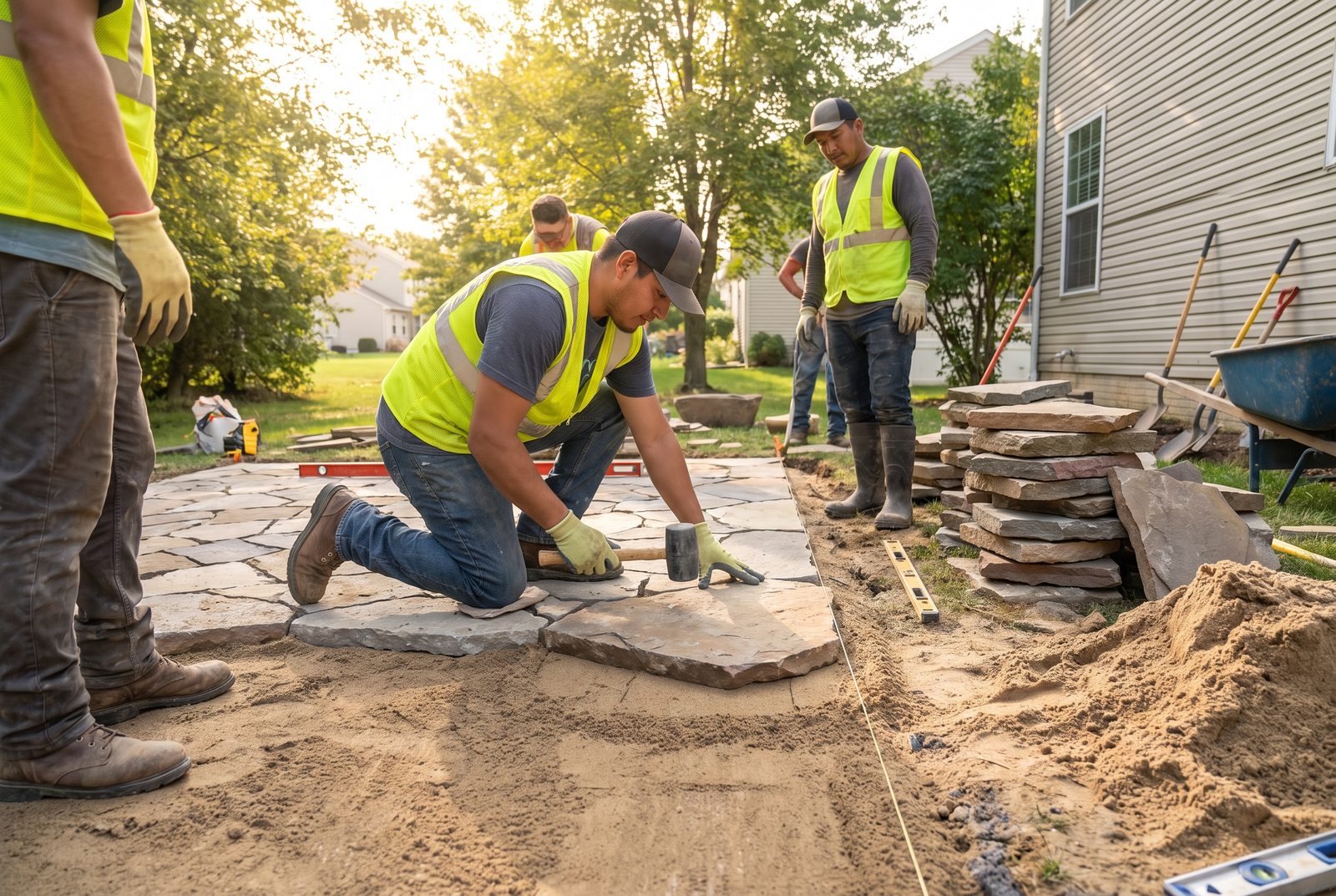 Paver patio installation